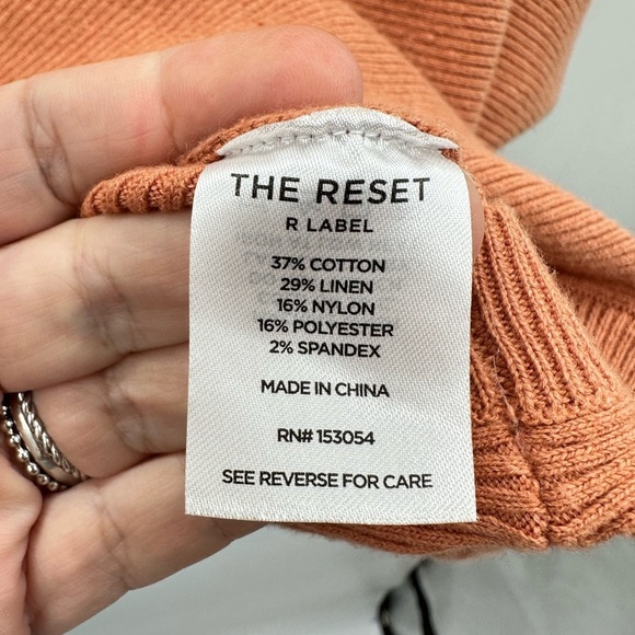 REVOLVE THE RESET L/XL Essential linen dolman sleeve rib woman oversized tunic - Picture 7 of 13